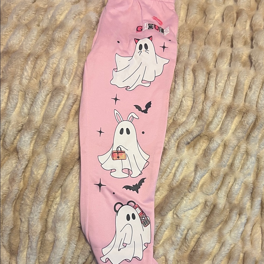 Pink Ghost Print Joggers